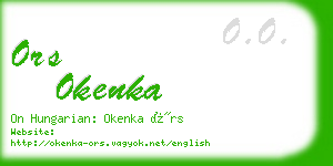 ors okenka business card